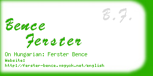 bence ferster business card